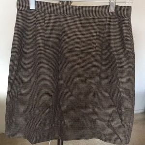 Brown Houndstooth Skirt